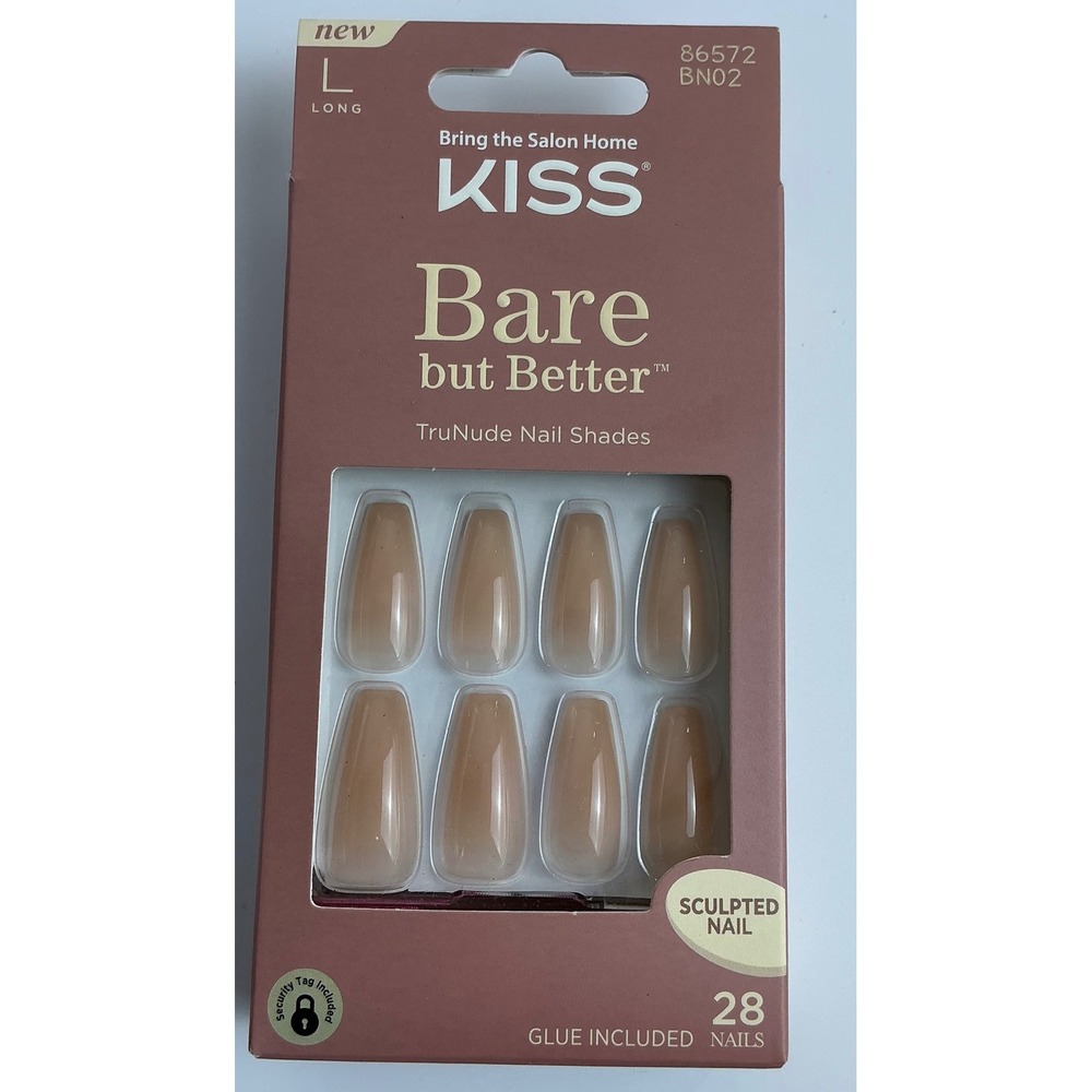 KISS Bare But Better TruNude Long Sculpted Gel‎ Nail Kit, 28 Nails
